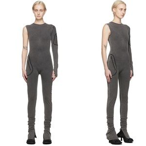 Entire Studios Compartment Catsuit Washed Soot